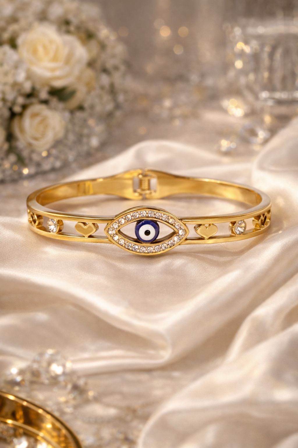 Evil Eye Heart Bracelet | 1 YEAR Anti-Tarnish GUARANTEE | Protection & Elegant Design.